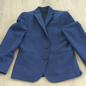 Ralph Lauren Blue Structured Blazer with Notched Lapels